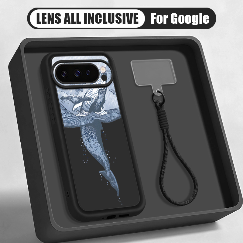 Google Pixel 8A - Humpback Whale Print Wrist Strap Lanyard