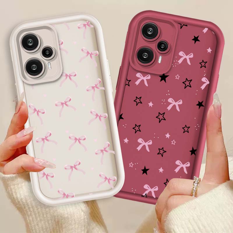 Xiaomi Poco X6 - Cartoon Pink Bow Cover For Xiaomi
