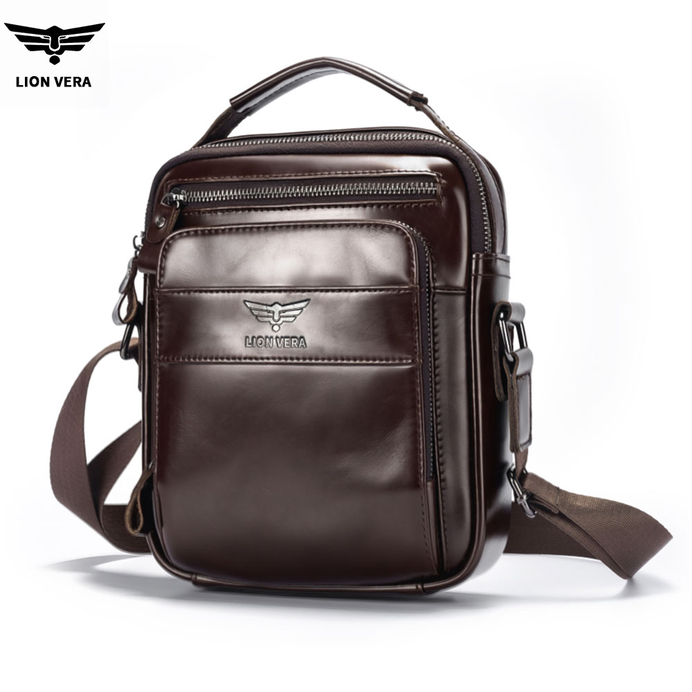 Tablet Shoulder Bag - LION VERA Men's Genuine Leather Shoulder