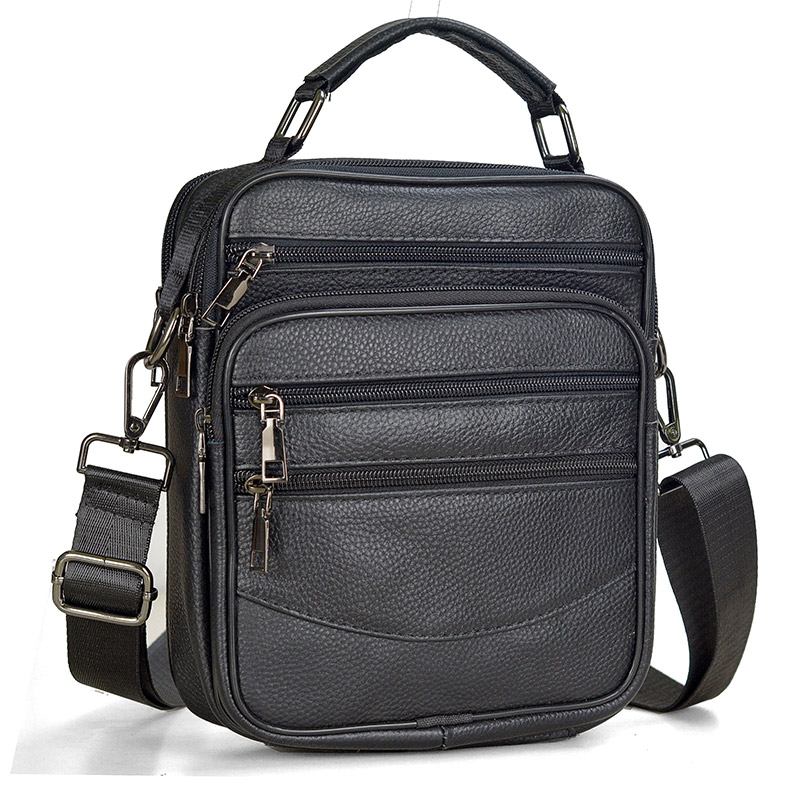 Tablet Shoulder Bag - Fashion Men Genuine Leather Handbags Small