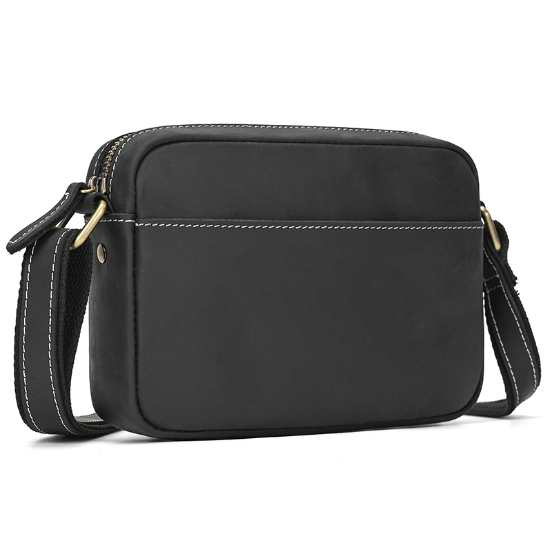 Tablet Shoulder Bag - Crazy Horse leather men's crossbody bag