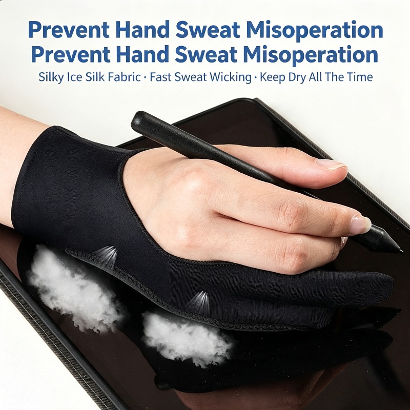 Drawing Glove Artist - 1Pc Two-Finger Artist Glove Anti-Smudge Anti-Touch