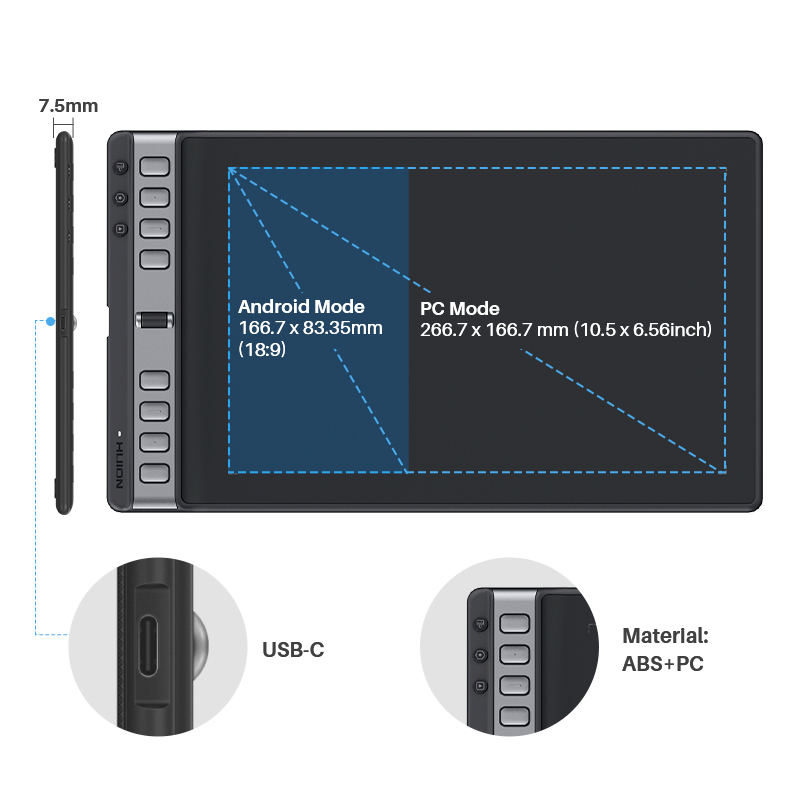 Huion Inspiroy 2 L 10.5x6.56 I - Graphic Tablet Accessories 评论和价格