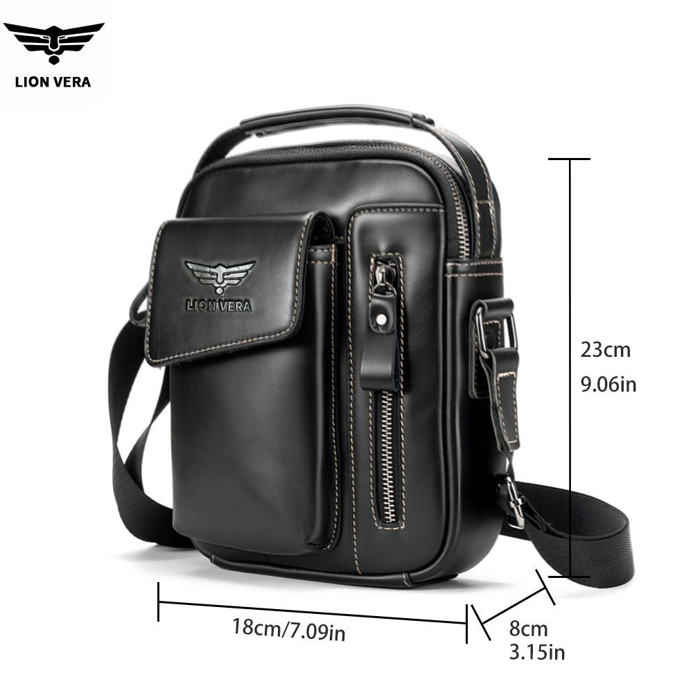 LION VERA Men's Genuine Leathe - Tablet Shoulder Bag 评论和价格