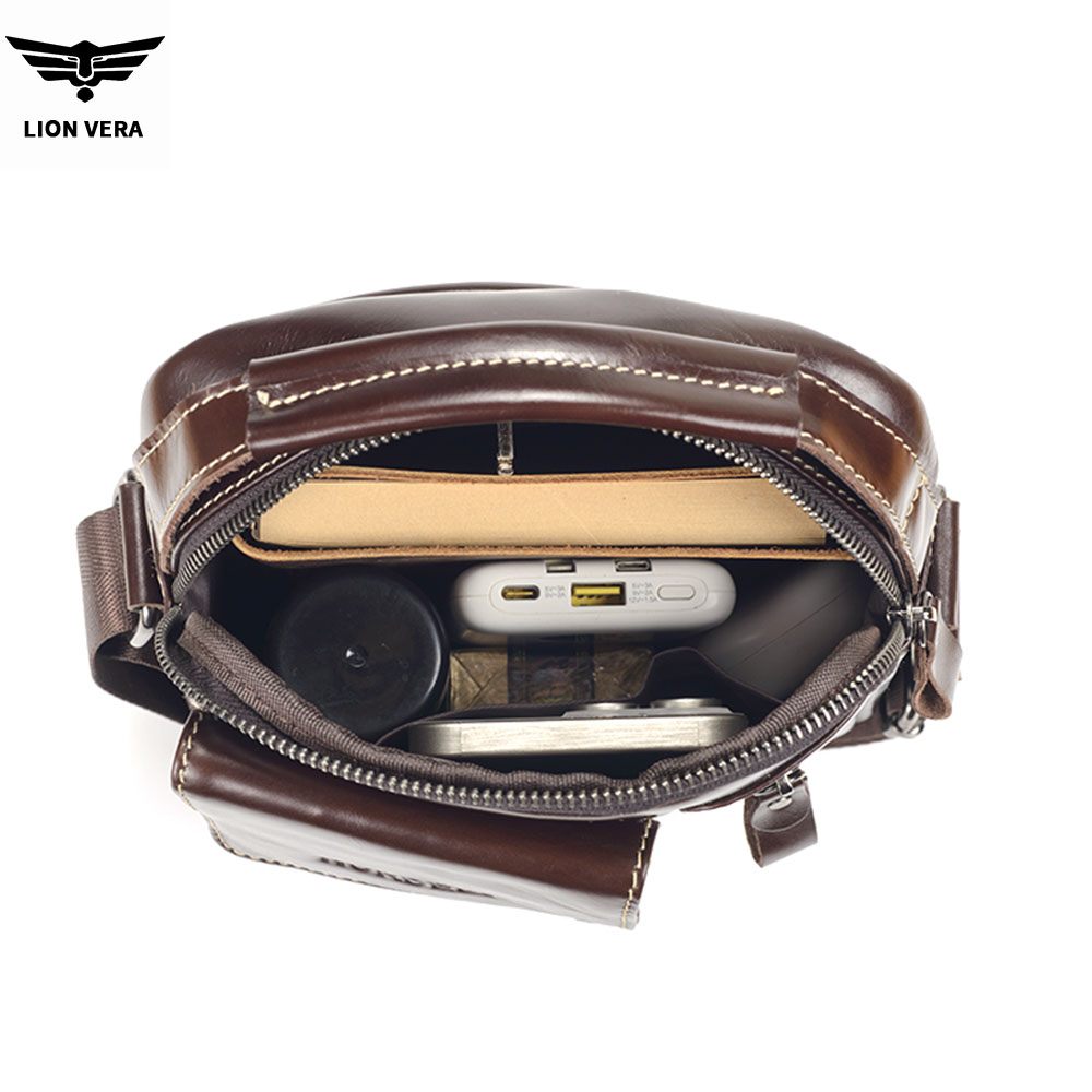 LION VERA Men's Genuine Leathe - Tablet Shoulder Bag 评论和价格