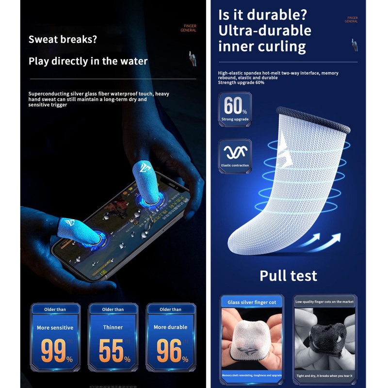 1 Pair Gamer Finger Sleeves Sw - Graphic Tablet Accessories 评论和价格