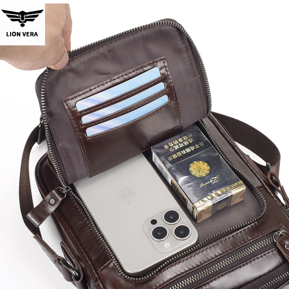 LION VERA Men's Genuine Leathe - Tablet Shoulder Bag 评论和价格