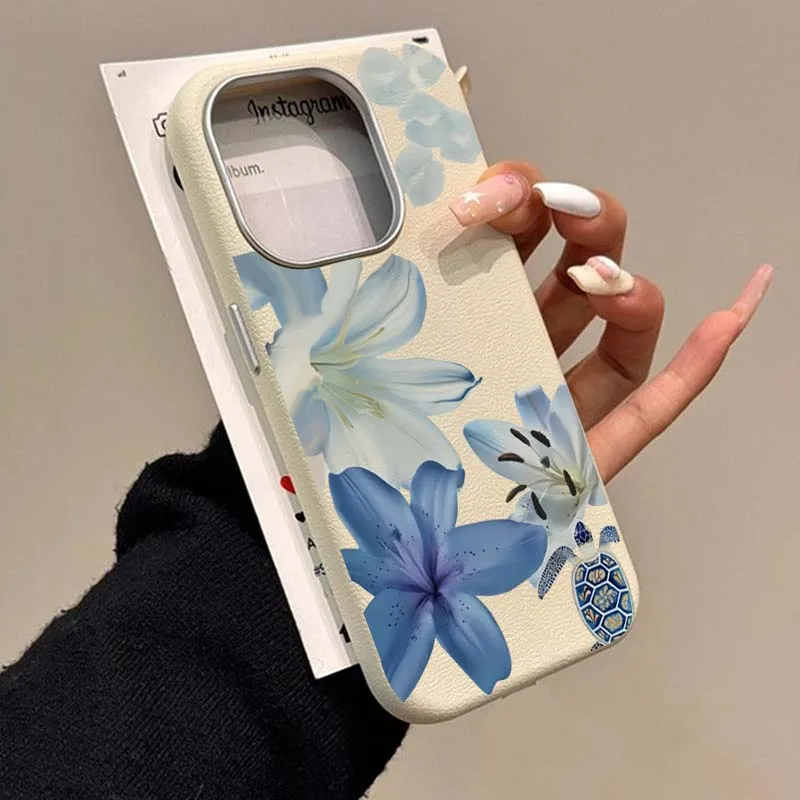 Elegant Blue Lily Fashion Patt - Xiaomi Redmi Note 14 评论和价格