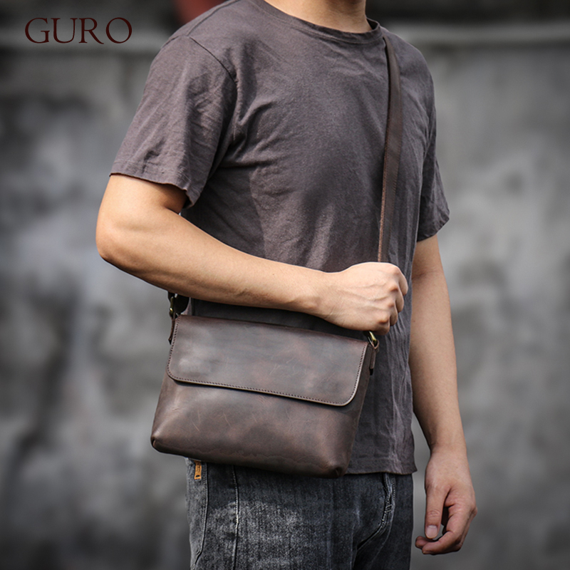 GURO Vintage Genuine Leather S - Tablet Shoulder Bag 评论和价格