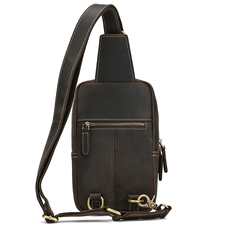 Genuine Leather Men's Chest Ba - Tablet Shoulder Bag 评论和价格